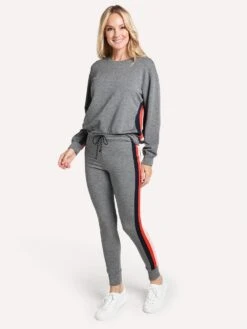 Sundry Skinny Sweatpant With Stripe Trim -Standrews Links Officials Store 05 026T30 HEATHERGREYalt3