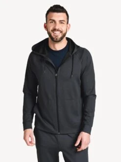 Rhone Men’s Spar Tactel Full Zip Hoodie -Standrews Links Officials Store 100076 BLACKHEATHERalt4