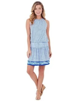 Jude Connally Scarlett Dress -Standrews Links Officials Store 101532 ditsyborderbluealt2