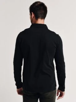 Billy Reid Long Sleeve Garment Dyed Pensacola Polo -Standrews Links Officials Store 104 338 blackalt2