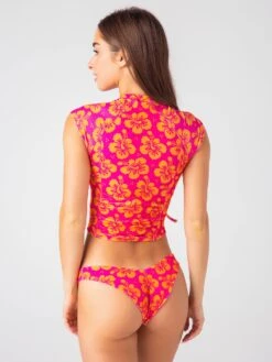 Frankie's Bikinis Women's Blue Crush Terry Top -Standrews Links Officials Store 10549TCxHIBISCUSHONEYxAlt3 43516521