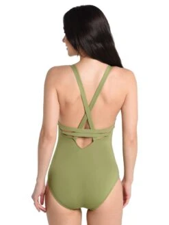 Seafolly Women's Active Deep V Maillot -Standrews Links Officials Store 10634 058 mossalt3