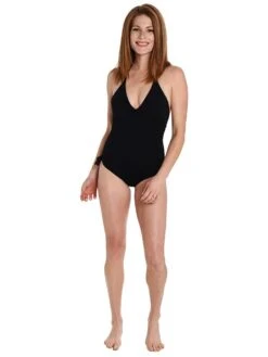 Seafolly Active Rouched Side Deep V Maillot 7 Seafolly Active Rouched Side Deep V Maillot -Standrews Links Officials Store 10740 058 blackalt1