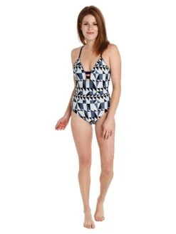 Seafolly Jagged Geo Deep V Maillot -Standrews Links Officials Store 10779 183 bluestonealt1