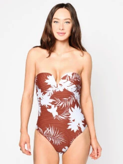 Seafolly Women’s Wild Tropics Bandeau One Piece Swimsuit