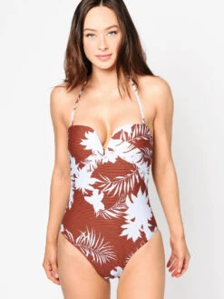 Seafolly Women’s Wild Tropics Bandeau One Piece Swimsuit -Standrews Links Officials Store 10878 681 AMBERalt4