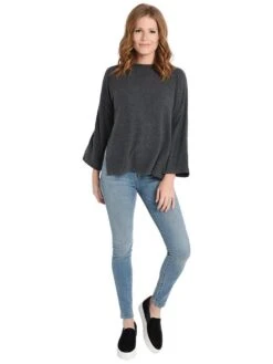 Stark X Side Slit Long Sleeve Top -Standrews Links Officials Store 1116x charcoalalt1