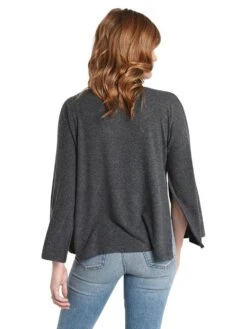 Stark X Side Slit Long Sleeve Top -Standrews Links Officials Store 1116x charcoalalt3