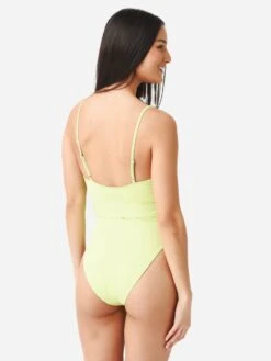 Simkhai Women's Noa Solid Belted Bustier One-Piece Swimsuit -Standrews Links Officials Store 123 9012 SW SOLIDxLIMExAlt4 83447404