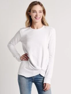 Stateside Long Sleeve Viscose Front Twist Fleece