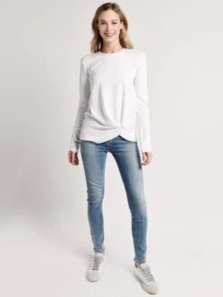 Stateside Long Sleeve Viscose Front Twist Fleece -Standrews Links Officials Store 130 2640 whitealt1