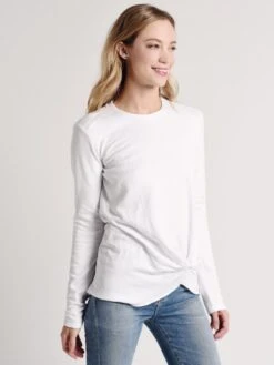 Stateside Long Sleeve Viscose Front Twist Fleece -Standrews Links Officials Store 130 2640 whitealt2