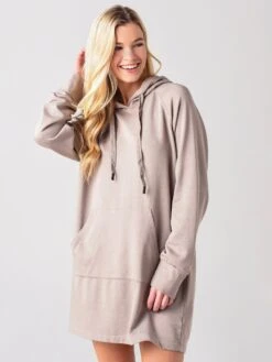 Stateside Women's Viscose Fleece Hoodie Dress