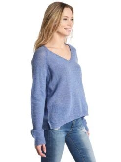 Jumper 1234 Loose Knit V-Neck Sweater -Standrews Links Officials Store 1416 501 b638midbluealt1