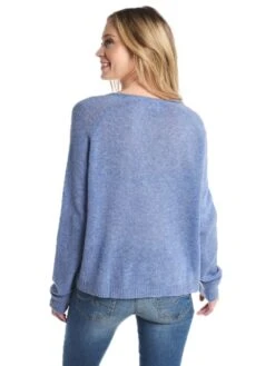 Jumper 1234 Loose Knit V-Neck Sweater -Standrews Links Officials Store 1416 501 b638midbluealt2