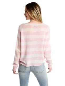 Jumper 1234 Stripe V Neck Sweater -Standrews Links Officials Store 1417 790 465icepinkalt3