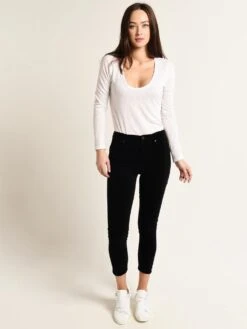 Citizens Of Humanity Women's Rocket Crop Velour High Rise Skinny Jean -Standrews Links Officials Store 1487 604 blackalt1