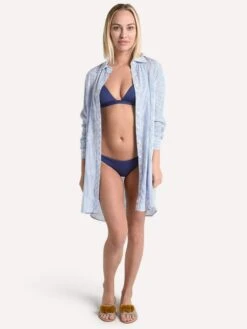 Maaji Women's Blue Harbour Island Long Sleeve Shirt -Standrews Links Officials Store 1562cls03 underwaterazurealt1