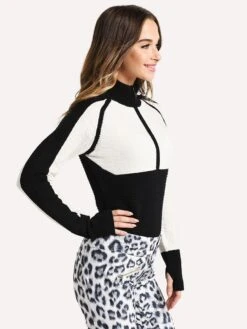 Obermeyer Women's Dolly Cashmere-Blend 1/2 Zip Sweater 9 Obermeyer Women's Dolly Cashmere-Blend 1/2 Zip Sweater -Standrews Links Officials Store 16041 SHEERBLISSalt1