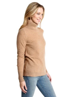 White + Warren Essential Cashmere Turtleneck -Standrews Links Officials Store 16649 camelheatheralt1