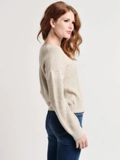 White+Warren Zig Zag Stitch Crewneck -Standrews Links Officials Store 17978 honeywheatheatheralt2