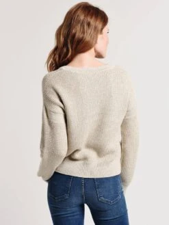 White+Warren Zig Zag Stitch Crewneck -Standrews Links Officials Store 17978 honeywheatheatheralt3