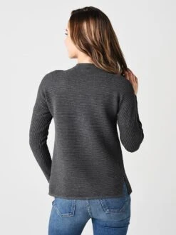 Project J Women's Funnel Neck Sweater -Standrews Links Officials Store 18127 CHARCOALalt2