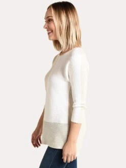 Project J Color Block Crew Sweater -Standrews Links Officials Store 18254 oatmealalt1