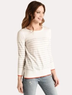 Project J Stripe Tipped Tee -Standrews Links Officials Store 18291 white cloud orangealt1