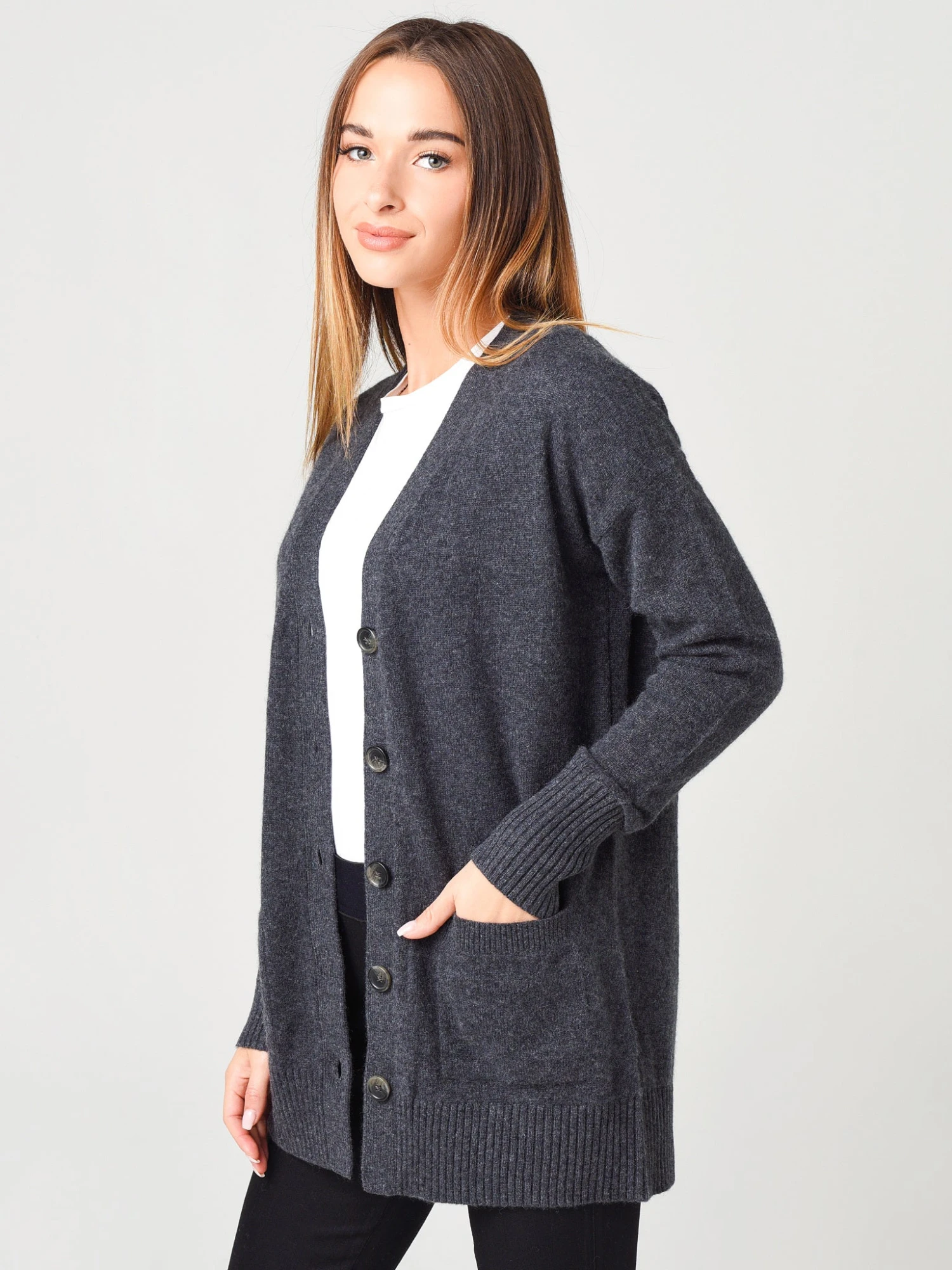 White + Warren Women's Cashmere Luxe Boyfriend Cardigan 2 White + Warren Women's Cashmere Luxe Boyfriend Cardigan - Image 2