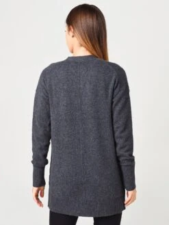 White + Warren Women's Cashmere Luxe Boyfriend Cardigan 6 White + Warren Women's Cashmere Luxe Boyfriend Cardigan -Standrews Links Officials Store 18834xCHARCOALHEATHERxAlt2 17534168