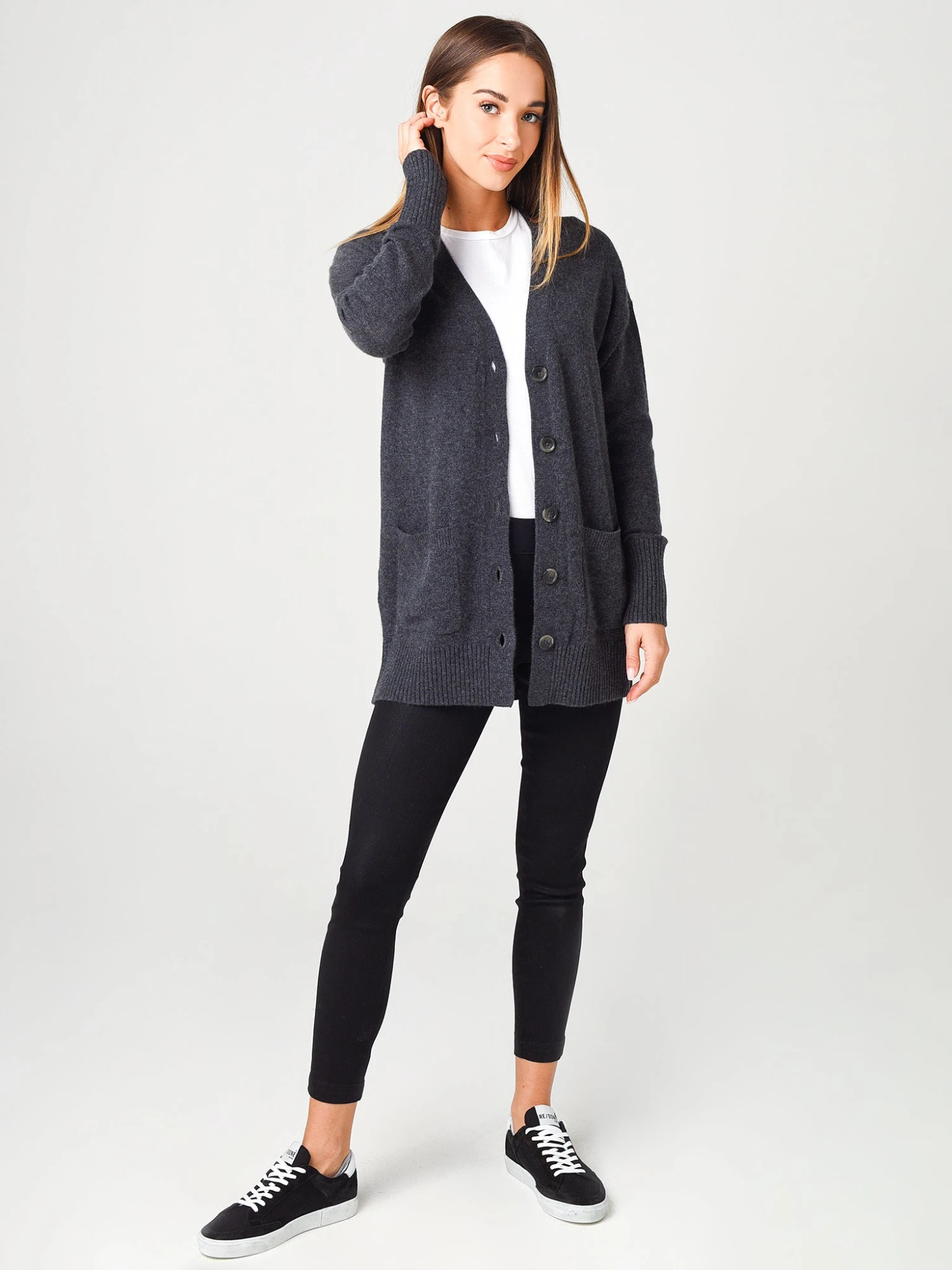 White + Warren Women's Cashmere Luxe Boyfriend Cardigan 4 White + Warren Women's Cashmere Luxe Boyfriend Cardigan - Image 4