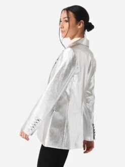 ALC Women's Dakota Metallic Vegan Leather Jacket -Standrews Links Officials Store 1JAKT00664xSILVERxAlt2 89586864