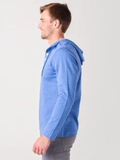 Mizzen+Main Men's Light Blue Heather Fairway Hooded Henley -Standrews Links Officials Store 1PO 0178xLIGHTBLUEHEATHERxAlt2 29097156