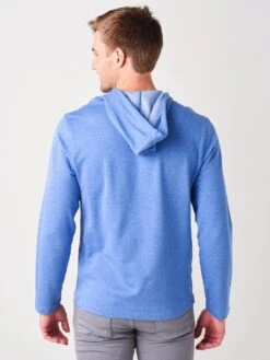 Mizzen+Main Men's Light Blue Heather Fairway Hooded Henley -Standrews Links Officials Store 1PO 0178xLIGHTBLUEHEATHERxAlt3 29097158