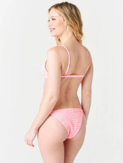 Tori Praver Women's Jagger Smocked Triangle Bikini Top 6 Tori Praver Women's Jagger Smocked Triangle Bikini Top -Standrews Links Officials Store 1R20STJASO PINKGRAPEFRUITalt2