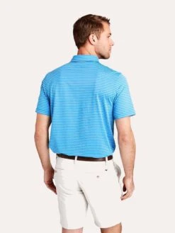 Vineyard Vines Men's Palmetto Stripe Sankaty Polo -Standrews Links Officials Store 1g000022 hullbluealt1