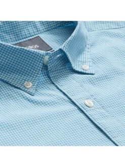 Bonobos Blue Bondi Gingham Summerweight Shirt -Standrews Links Officials Store 20147 bondigingham scubabluealt1