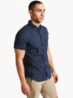 Bonobos Rivie Short Sleeve Slim Shirt -Standrews Links Officials Store 20799 duaneflower deeppacificalt2