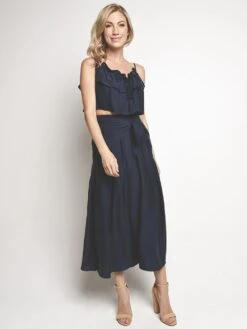 Milly Cropped Sarong Tie Pant -Standrews Links Officials Store 207ws03999 navyalt3