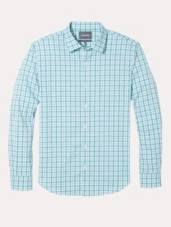 Bonobos Blue Sea Island Tattersall Tech Button Down Shirt