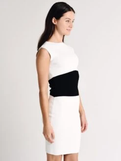 Milly Women's Bateau Sheath Dress -Standrews Links Officials Store 212ak120222 white blackalt1