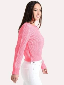Milly Plaited Stitch Sweater 7 Milly Plaited Stitch Sweater -Standrews Links Officials Store 215nk062497 white fluopinkalt1