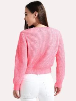 Milly Plaited Stitch Sweater 8 Milly Plaited Stitch Sweater -Standrews Links Officials Store 215nk062497 white fluopinkalt2