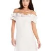 Rebecca Taylor Off The Shoulder Slub Suiting Dress