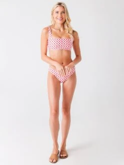 Heidi Klein Women's Marrakesh Square Neck Bikini Top -Standrews Links Officials Store 21HSMK 84xREDWHITExAlt1 41467866