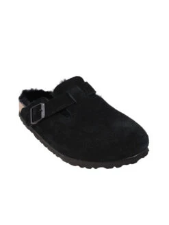 Birkenstock Women's Boston Shearling Clogs -Standrews Links Officials Store 259883 blackblacksuedealt2