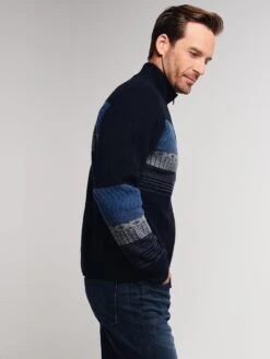 Obermeyer Men's Textured Half-Zip Sweater -Standrews Links Officials Store 26018 nocturnalbluealt2