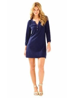 Lilly Pulitzer Women's Sleeved Essie Dress -Standrews Links Officials Store 27678 408truenavyalt3