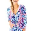 Lilly Pulitzer Larina Velour Zip Up Hoodie